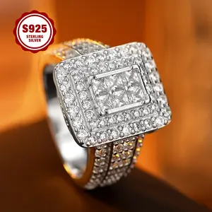 925 Sterling Silver Lady's Ring, Luxurious And Fashionable, With A Princess-shaped Multi-layered Wrap Design, Set With 5A Zirconia Stones, Suitable For Daily Wear, Engagement Ring, Parties, As A Gift For Girlfriends.