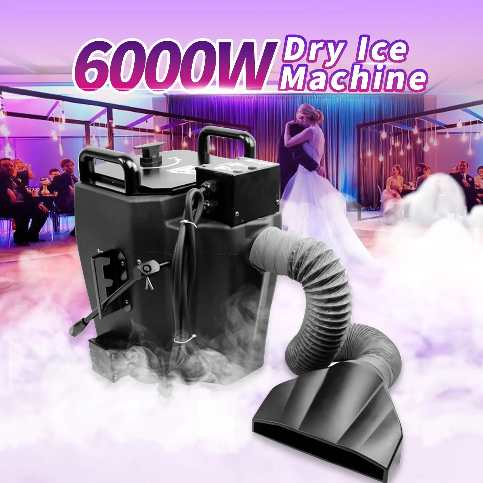 PAIDUN 6000W Dry Ice Fog Machine Low Lying Fogger Effect Stage Equipment Wedding Show Event Party