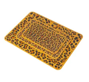 Kuhn Rikon 3-Piece Anti-Microbial Americana Patterned Cutting Boards - Soft Texture, BPA-Free, Lightweight, Flexible, Ideal for Small Kitchens Sturdy Leopard Print Chopping Printed Set