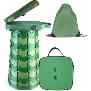 Collapsible Stool Chair with Padded Cushion Seat, Easy Carry Portable Folding Stool for Adults, Quick-Fold Heavy-Duty Stool with Carry Bag for Camping, Fishing, Beach
