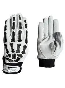Slickman X Pearl Snap Pimps SKELOTON Glove with Triple Layer Drag Pad - Black & White Skeleton Design