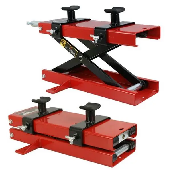 Segawe 1100 LB Scissor Lift Center Jack - Compact Dimensions, Removable Crank Handle Floor Stand for Motorcycles, Dirt Bikes, ATVs