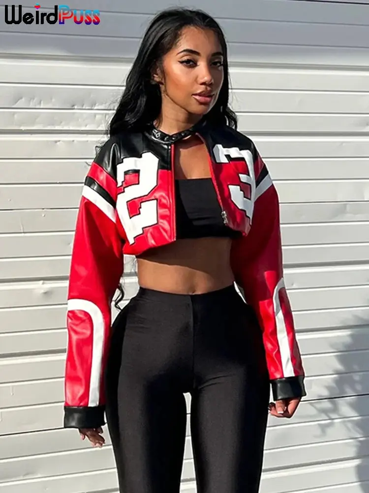 Varsity Jacket Women Hipster Letter Print