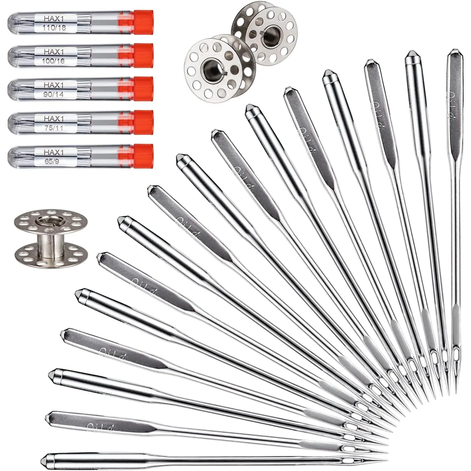 Sewing Machine , 50 count Universal Sewing Machine , Compatible with Singer, Brother, Janome, Varmax, Sizes HAX1 65/9, 75/11, 90/14, 100/16, 110/18 (50 PCS)