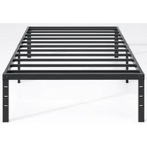 Metal Bed Frame, Size Bed Frame with Storage Space,Heavy Duty Sturdy Mattress Foundation,Easy Assembly,No Box Spring Needed, Black,14 Inch,