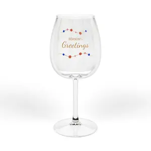 Season's Greetings Wine Glass - 12oz Holiday Stemware