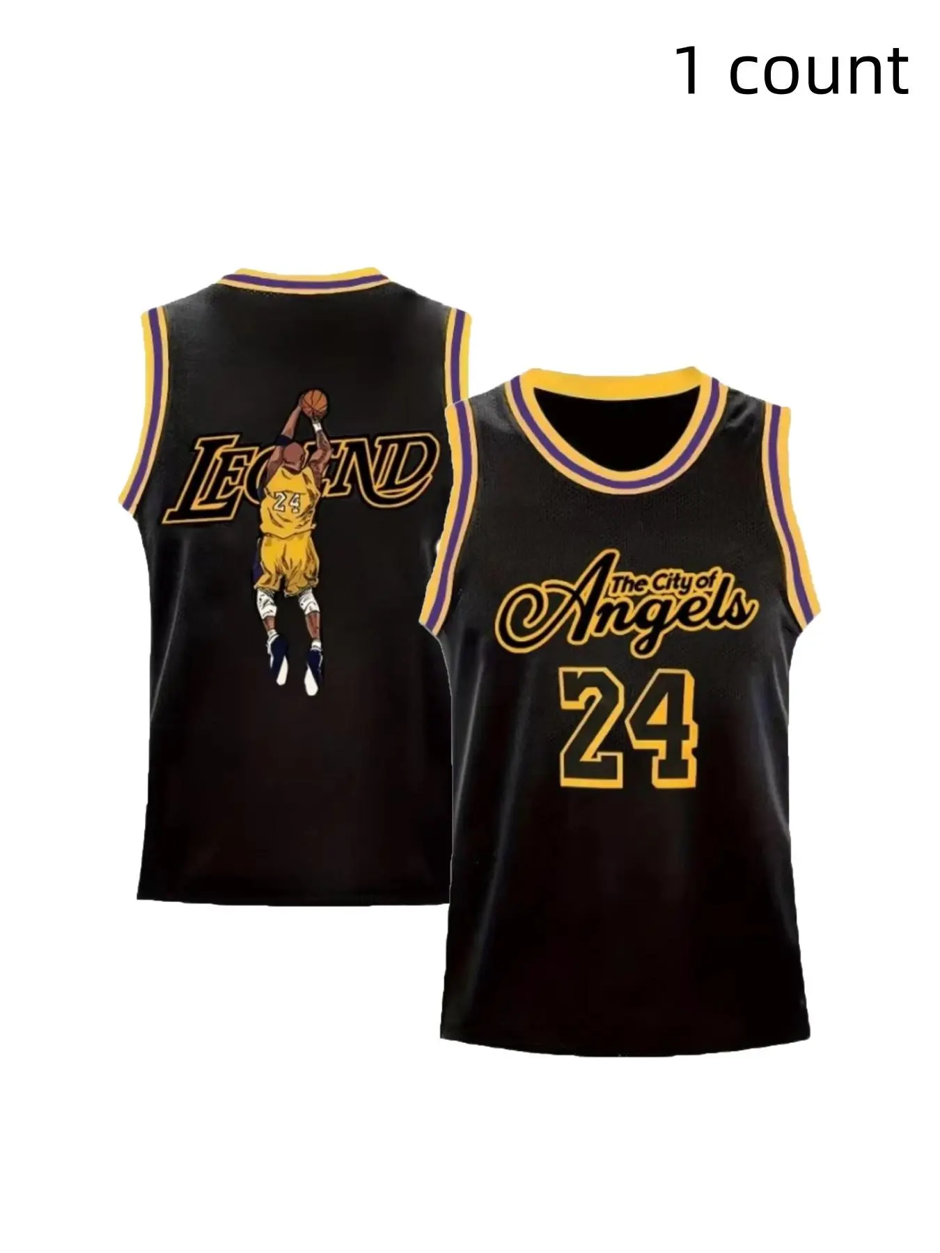 Men's Letter & Basketball Player Print NBA Jersey, Basketball Jerseys, Sports Jersey, Sports Style Jersey, Casual Breathable Sleeveless Basketball Top, Athletic Tops, Basketball Clothing for Training & Competition