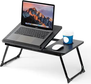 Laptop And Tablet Stand For Bed, Table On Legs, Portable Laptop Desk With Cup Holder And Guardrail To Prevent Items From Falling, Suitable For Studying And Working In Bed At Home, Watching Shows Or Working, And Dining In The Bedroom.