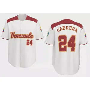 Venezuela -Cabrera camisa Baseball Jersey Replica serie mundial, 2024 25 Printed Shirt for Fans