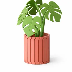 3D Printed Monstera Plant Coaster Set with Detachable Arm Rest Table for Modern Home Decor