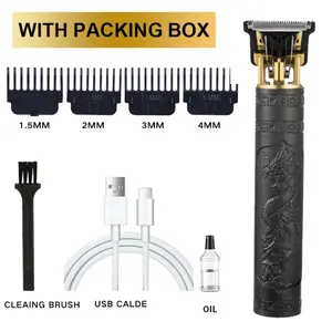 Professional Men's Cordless Hair Trimmer Set: USB Rechargeable, Zero-Gap T-Blade, All-in-One for Head & Facial Grooming (Clipper + Shaver) outdoorfun