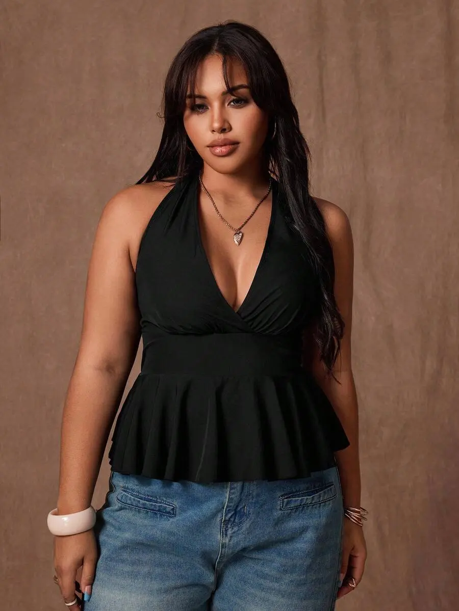 Kallé x [FS] Rustia Plus Size Casual Comfortable Cute Bubble Fabric Camisole Top