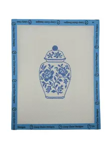 Blue and White Chinoiserie Ginger Jar - 18 mesh - 8 x 10 - Needlepoint Canvas
