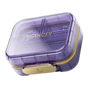 Clear Travel Pill Organizer, 7 Compartments Portable Pill Box, Daily Pill Case
