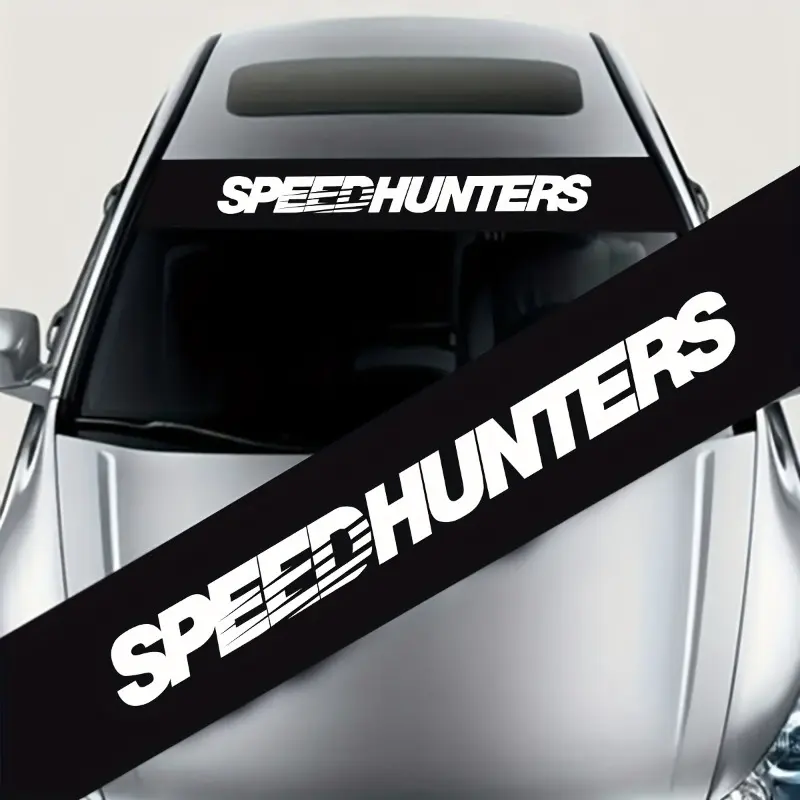 Speed Hunter Car Front Windshield Sticker, Waterproof Sunscreen, Suitable for Front and Rear Windshields, Ideal for Vehicle Modification Decor