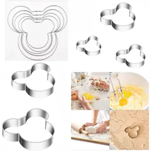 Cookie Cutters For Kids, Stainless Steel Sandwich Cutters, Biscuit Molds For Kids, 5pcs Sturdy Cutters For Cookies,Sandwiches, Small to Large Size of 2.12'', 2.56'', 2.95'', 3.34'', 3.86''