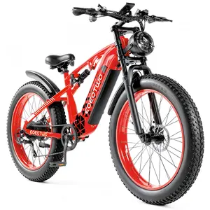 EOEOTWO E03 Peak 1500W E-bike, 48V 17.5Ah Removable Battery, 60 Miles Pedal Assist E-Bike, 34MPH Top Speed, Full Suspension Fat Tire Electric Mountain Bike for Adults, 7-Speed & 5 PAS Modes, Dual Disc Brakes for Off-Road, Commuting & Adventure