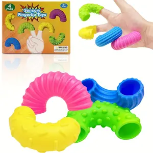 4-Piece Sensory Fidget Toys Set - Soft Squeezable Stress Relief Toys for Adults & Kids, Autism Sensory Tools Essential for Classroom, Travel & Daily Anxiety Calming