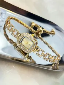 1PC Women's Square Rhinestone Decor Watch, Hip-Hop Style Quartz Wristwatch with Adjustable Strap, Elegant Square Dial Stylish Watch for All Seasons, Rhinestone Watches,Gifts For Ladies And Friends, Birthday Gifts