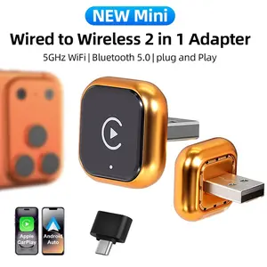 2026 All-New 2-in-1 Wireless CarPlay Android Auto Adapter, Wired To Wireless, Instant Connection, Hands-Free, For All Phones, Durable Build, Perfect Car Gift