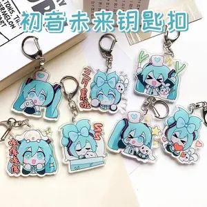 Hatsune Miku Acrylic Keychain Cute Girl Anime Peripheral Creativity Cute Backpack Pendant Decor Fashion Surprise Couple Toy Gift
