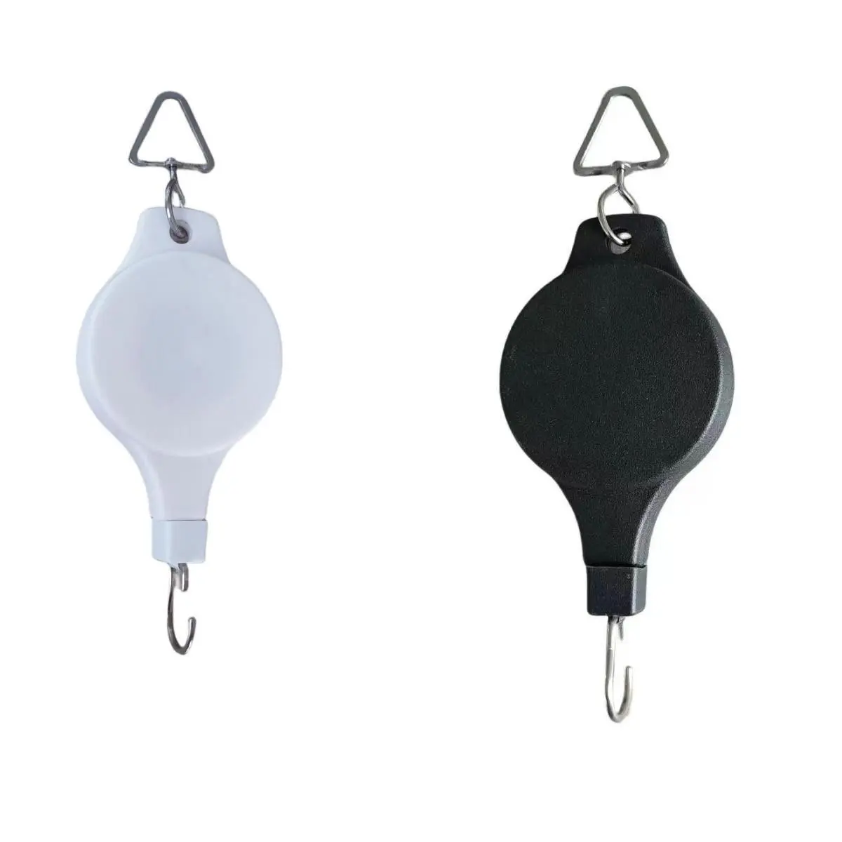 Classic Plant Pull Rod Extensible Hook, Adjustable Height Plastic Round Hanging System, Garden Basket Flower Pot Bird Feeder, Outdoor Rustproof Sturdy Hooks