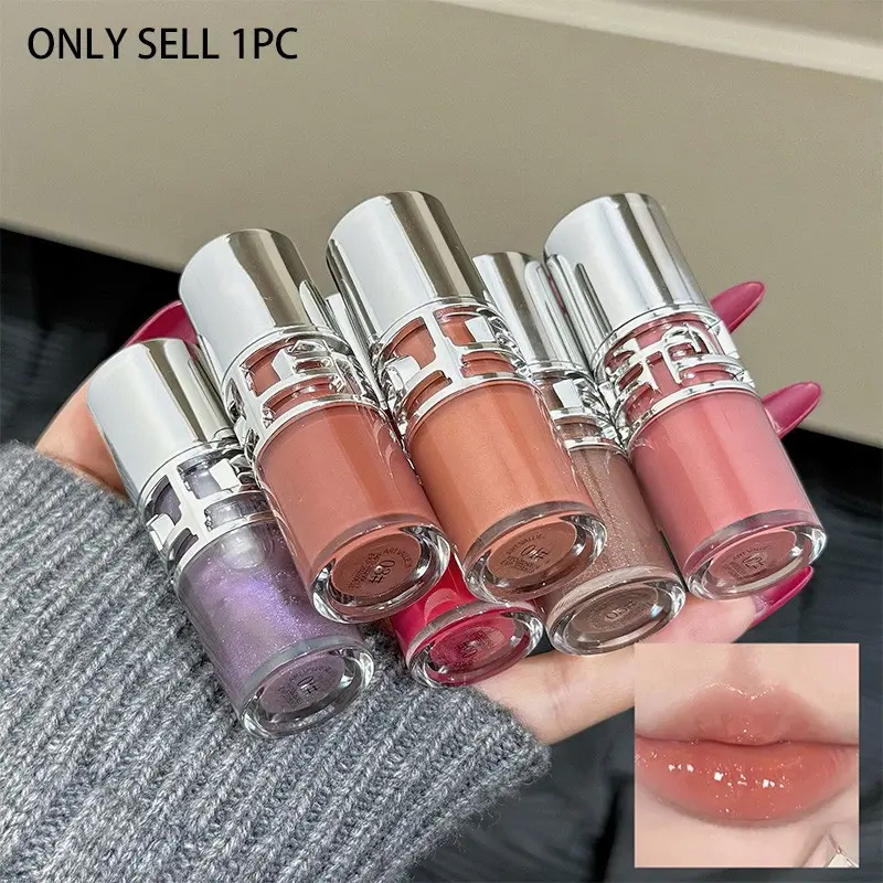 Flowing mirror lip gloss, waterproof and long-lasting Glossy luster, non stick to the cup, silky texture, natural makeup effect, Long Lasting Shine