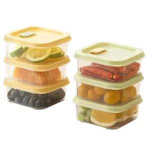 Food Grade PP Food Storage Box Refrigerator Freezer Organizer Airtight Microwavable Portable Picnic Container for Fruit Vegetable Meat