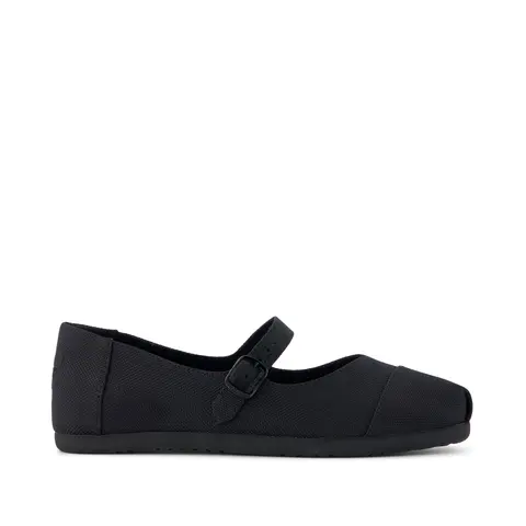 Womens Alpargata Mary Jane Black Canvas