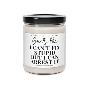 Funny Correctional Officer Soy Wax Scented Candles, Humor Cop Gag Gift For Police Department Colleague, Deputy Sheriff, Detective Law Enforcement Decor