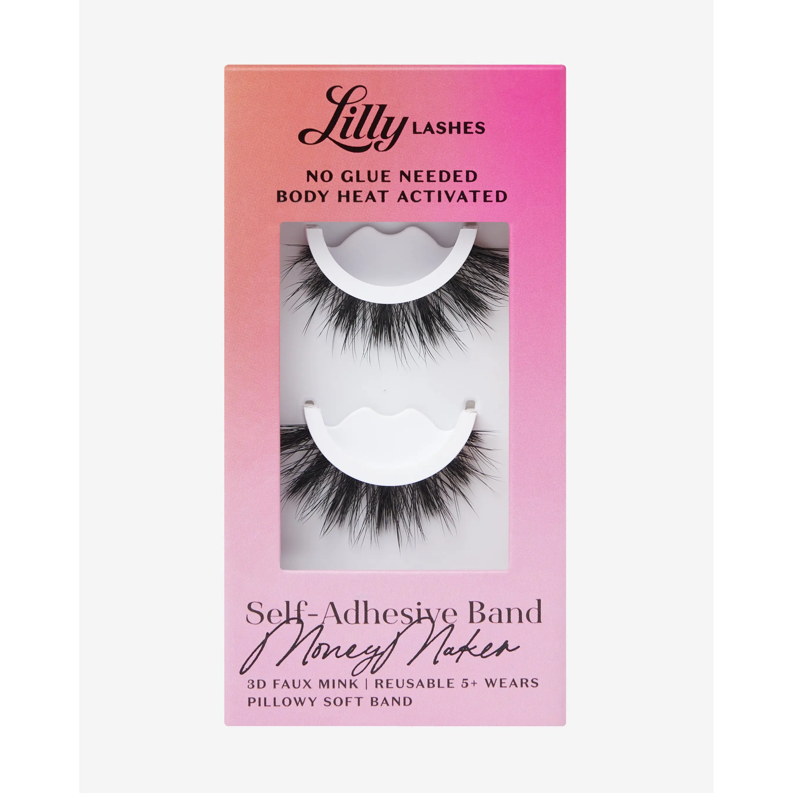Self-Adhesive Eyelashes MoneyMaker | Lilly Lashes 3D Faux Mink | No Glue Needed, Body Heat Activated Self-Adhesive Eyelashes MoneyMaker | Lilly Lashes 3D Faux Mink | No Glue Needed, Body Heat Activated