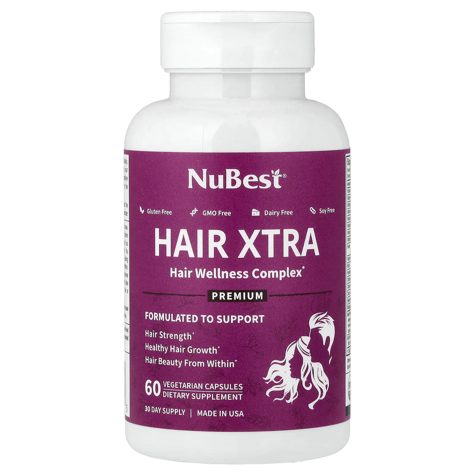 NuBest Hair Xtra, 60 Vegetarian Capsules