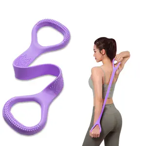 Silicone Figure 8 Stretch Band for Yoga & Fitness – Portable Resistance Strap for Flexibility Training