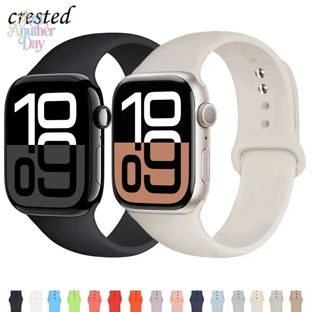 Sport Silicone Watch Band – Soft Durable Strap for Apple Watch, Fits 38–49mm All Series
