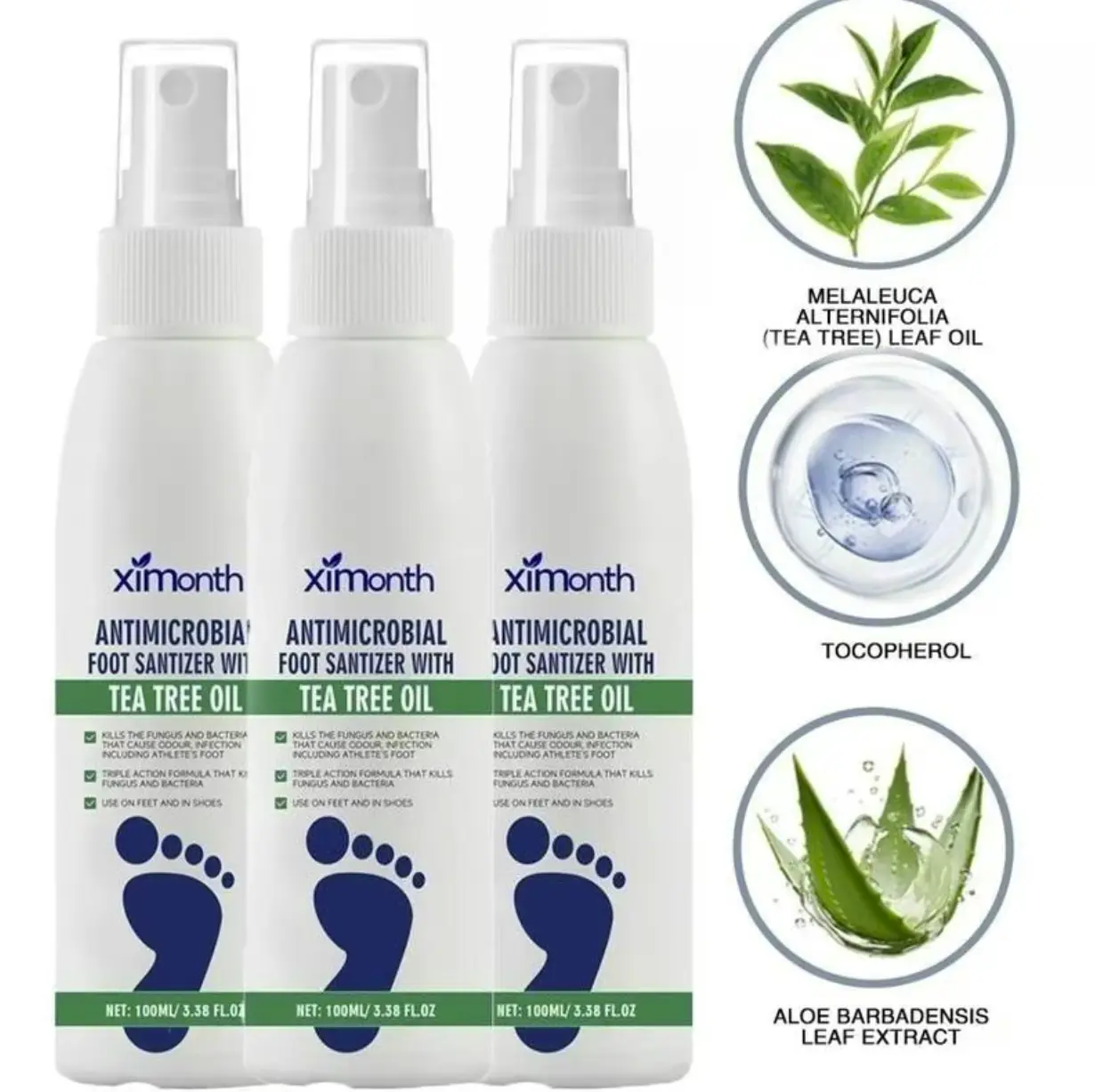 3 bottles Foot Care Liquid, Moisturizing Treeoil for Foot Care, Foot Care Spray for Women & Men, Foot Care Product for Daily Use, Christmas Gift nail fungus