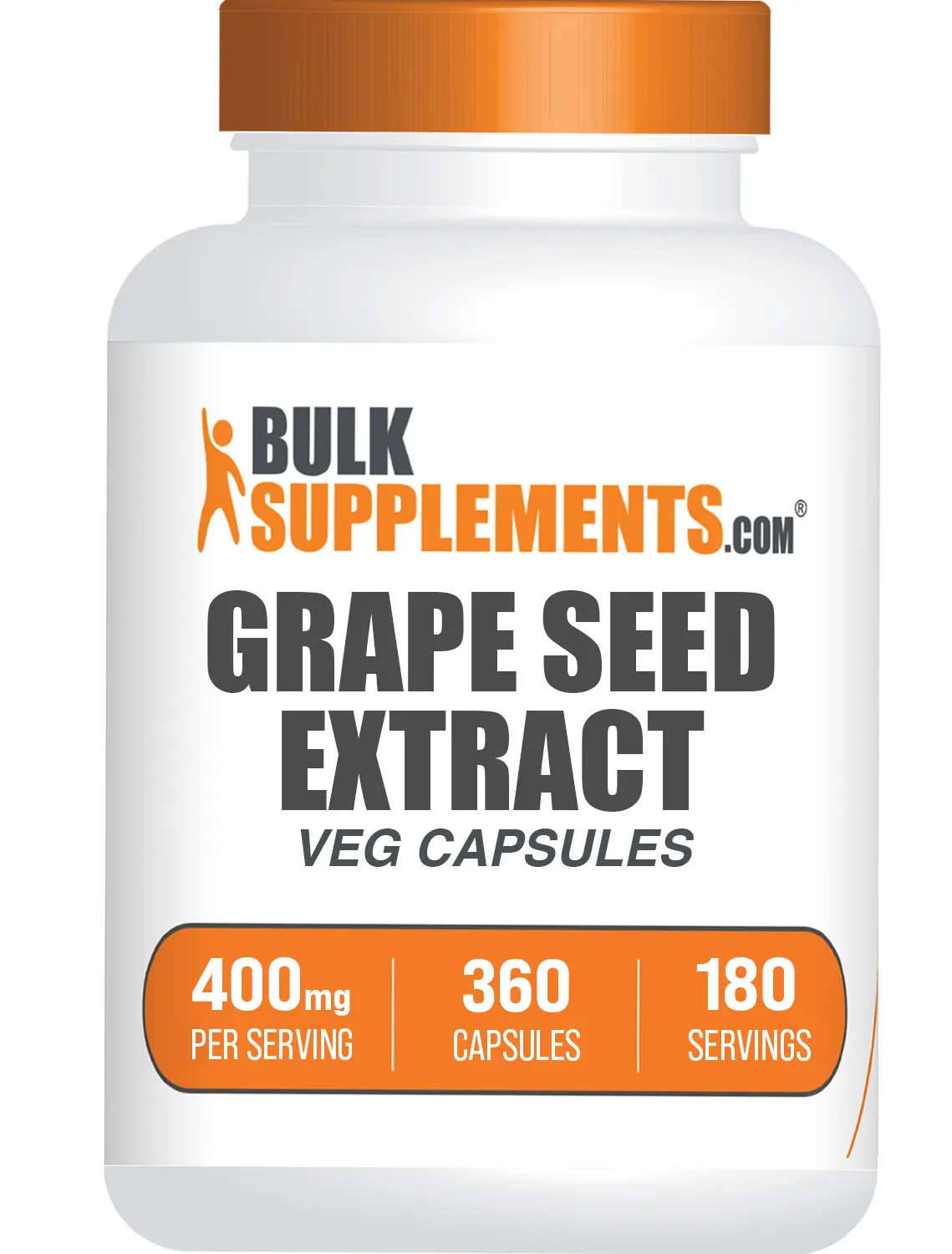 BulkSupplements Grape Seed Extract Capsules - Sugar, Gluten & Dairy Free Antioxidant & Blood Flow Supplements - 360 or 365 Count, 200-400mg Dosages for Dietary & Lifestyle Support, Sugar Free
