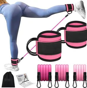 Ankle Resistance Bands with Cuffs,Resistance Bands for Working Out,Home Gym Workout Equipment,Pilates Exercise,Hip,Leg,Glute Ankle Weights Training,Glute Activation Bands for Women,Ankle Resistance Set,Leg Booty Equipment fitness