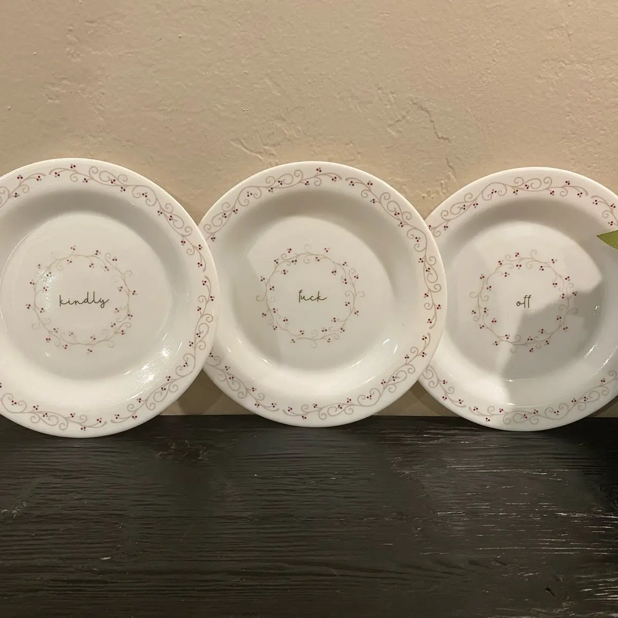 “Kindly F off” set of plates “Kindly F off” set of plates