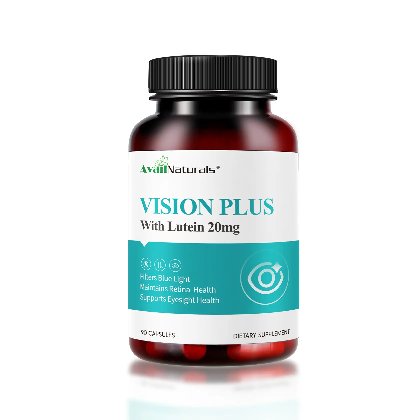AvailNaturals Vision Plus with Lutein 20mg Bilberry & Blueberry Extracts - 90 Capsules for Eye Strain Dry Eyes & Healthy Vision - Clinically Proven Ingredients - Dietary Healthcare - Fitness, Supplement Edible Bathroom Optimum Vitamin