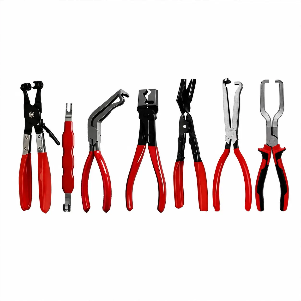 1/4/5/7 Professional Hose Clamp Pliers Set for Automotive Repair , Flexible Cable Fuel Line Removal Tool Kit ,Radiator, AC & Coolant Hose Clamp Removal Tool