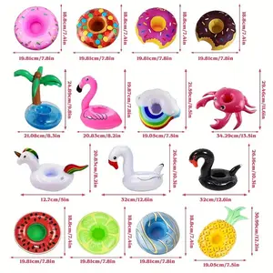 15 Pcs Inflatable Drink Holders Floats Flamingo Pool Cup Holders Inflatable Floating Beverage Beer Rack for Pool Party Hot Tub Lake  Beach Easy to Use  Portable couple gifts