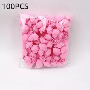 100pcs 3.5cm Foam Flower Pe Artificial Flowers, Rose Bear Unicorn Design, Ideal for Sweet Box Decorations, Perfect for Celebrations