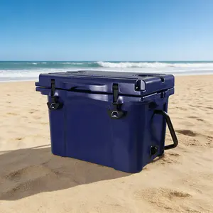 25QT Portable Cooler, Insulated Hard Cooler with Bottle Opener, Cup Holder, Forming Ruler, 5-7 Day Ice Retention, Travel, Beach, Camping, Fishing   WL#Summervibes