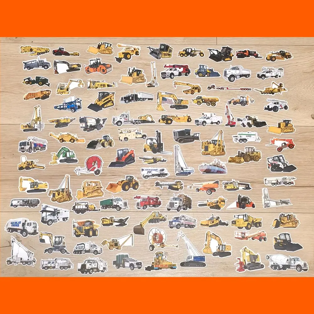 100pcs Heavy Equipment Operator Sticker Pack, Free 50pcs Hardhat Stickers, High-Quality Laminated Durable Vinyl, Easy-to-Use, High Quality, Blue Collar Gift, Gift for Blue Collar, Hardhat Stickers