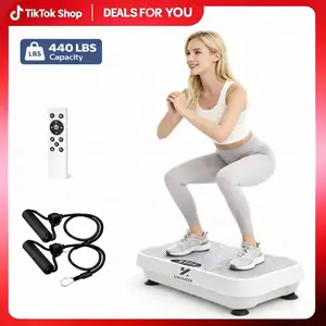 VKIVOX 200W Home Gym Vibration Machine – 4 Modes, 440lbs Weight Limit, Bluetooth & Remote Control