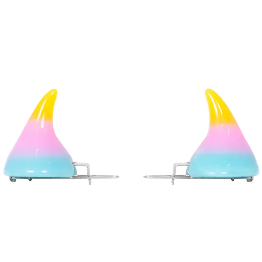Horror Hair Horns Clip - Rainbow