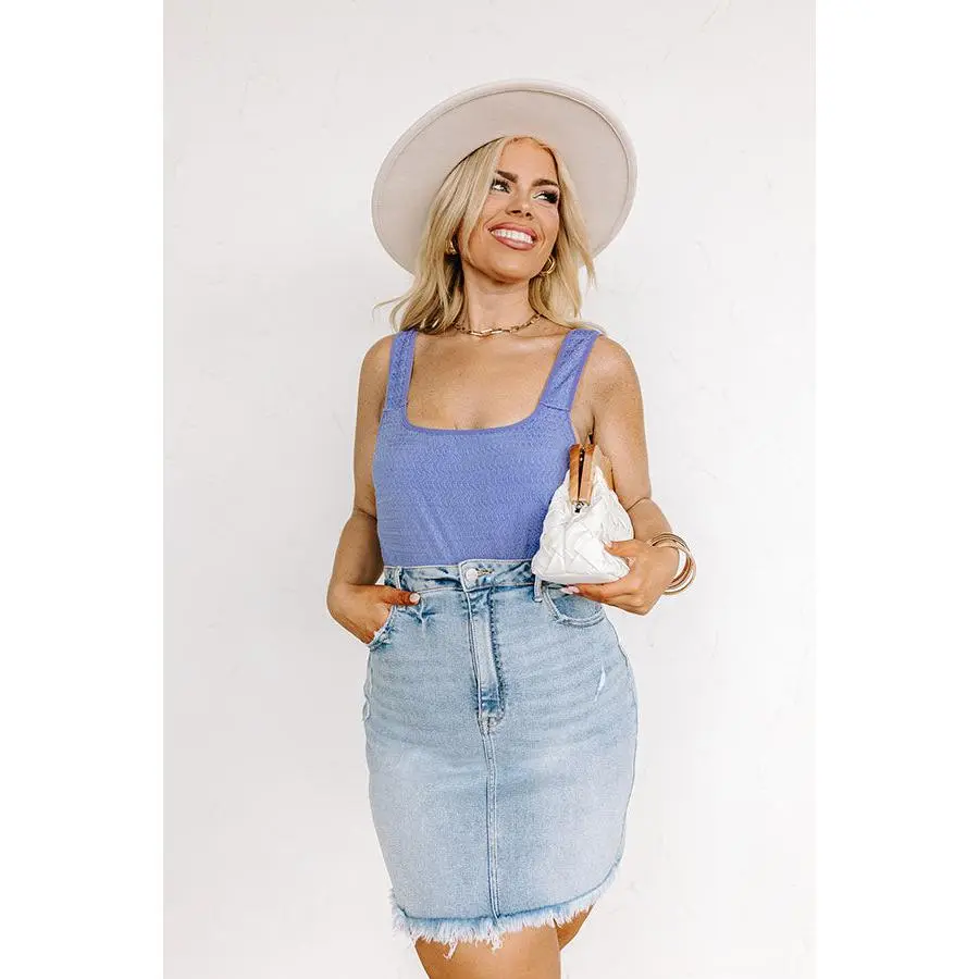 Life Of The Party Knit Bodysuit in Dark Periwinkle Curves