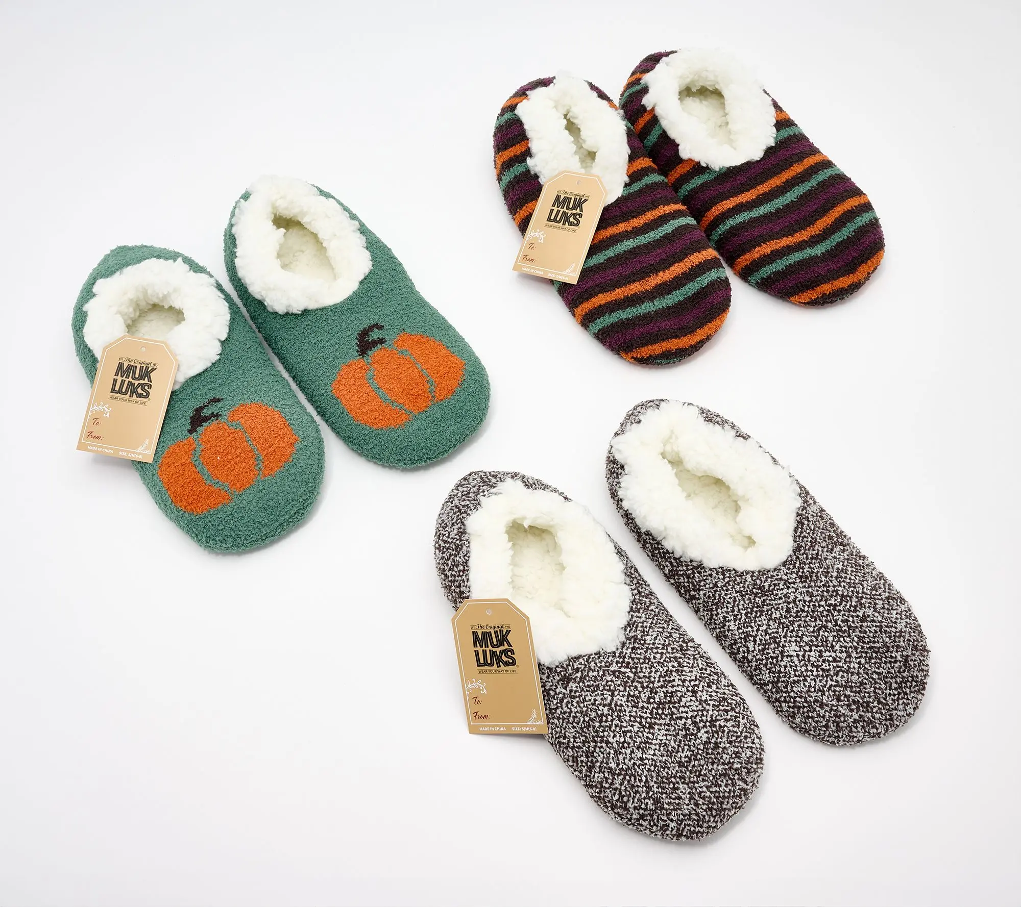 MUK LUKS Set of 3 Aloe Infused Ballerina Slipper Socks MUK LUKS Set of 3 Aloe Infused Ballerina Slipper Socks