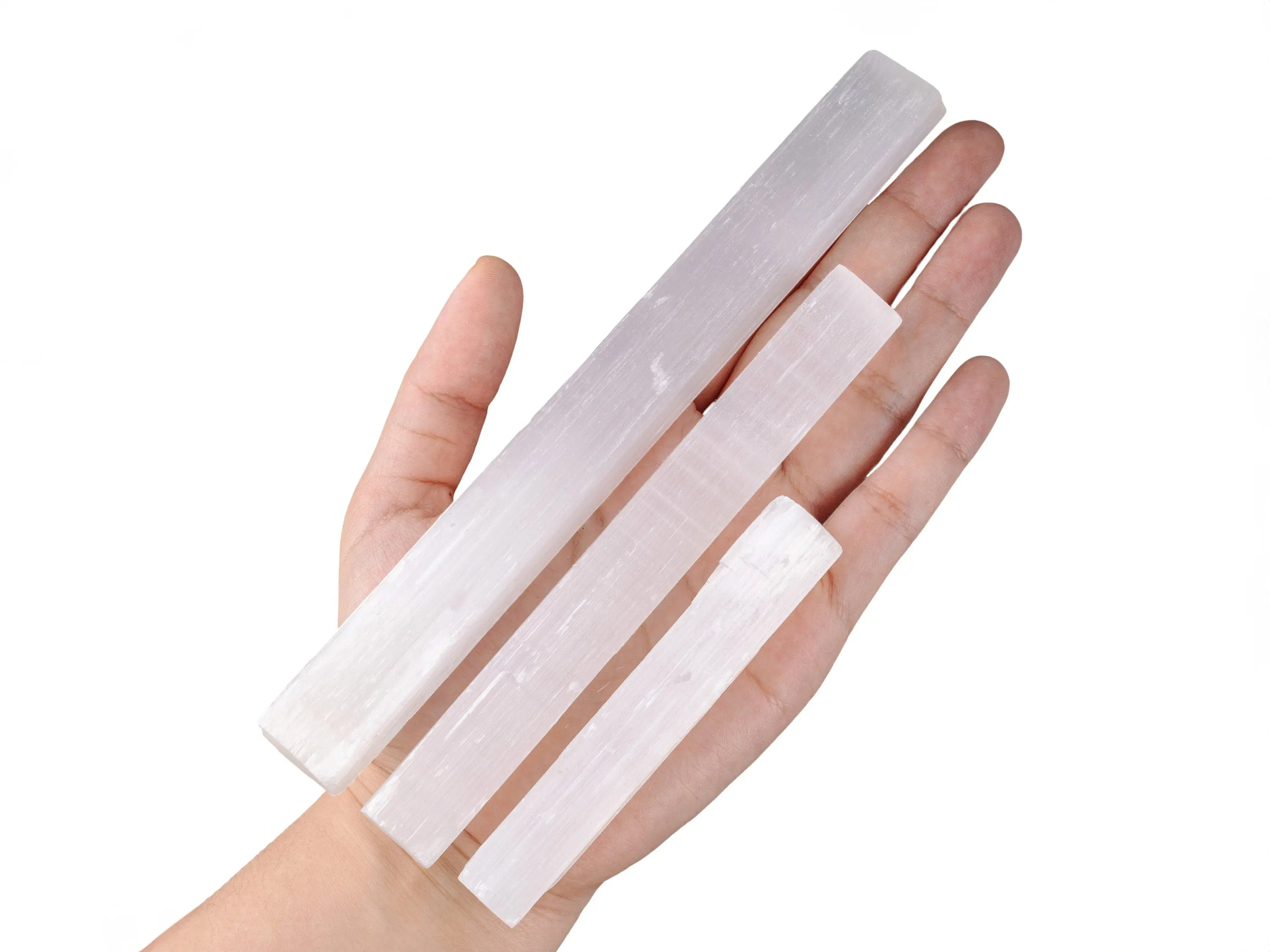 Raw Selenite Sticks, 10", 8", 6", 4", 2.5-3" Selenite Crystal, Selenite Wand, Healing Crystals & Stones, Reiki Healing, Meditation Grid Work