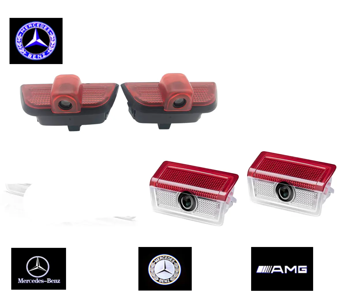 2pcs Door Light Logo Projector Courtesy Light for Mercedes Benz C300 C63 AMG E450 E63 GLA250 GLA45 ML350 GLC300 GLE GLS GLB